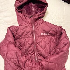 Columbia Maroon Quilted Hooded Jacket